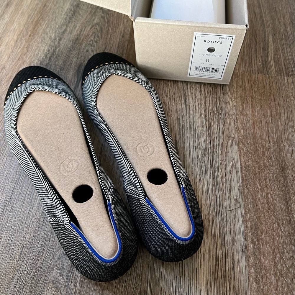 Rothy’s Grey Mist Captoe flat